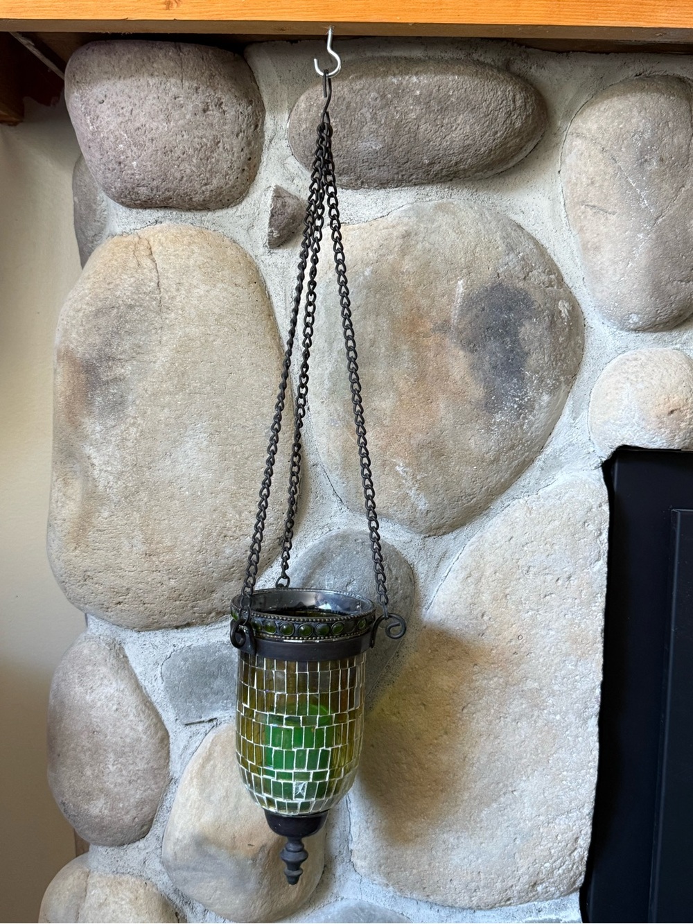 Turkish-style glass mosaic hanging tea light  lantern
